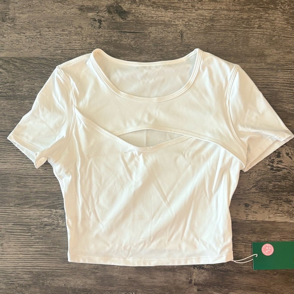 White Cut-Out Women’s Top